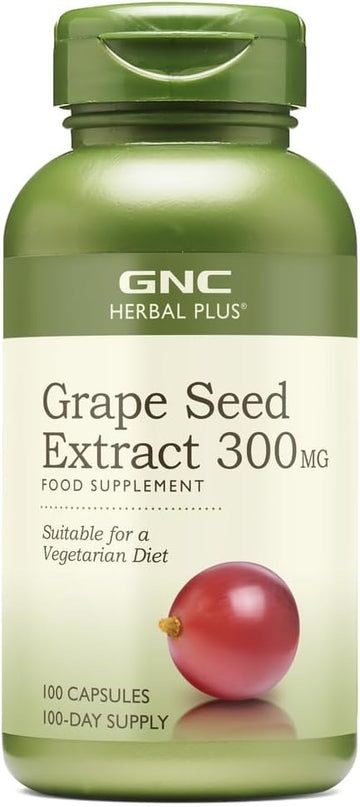 Gnc Herbal Plus Grape Seed Extract 300Mg | Provides Antioxidant Support | Vegetarian | 100 Count