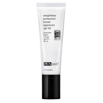 Pca Skin Weightless Protection Broad Spectrum Spf 45 - Oil-Free Hydrating Face Sunscreen With 8.4% Zinc Oxide For Acne-Prone/All Skin Types (1.7 Fl Oz)