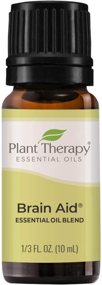 Plant Therapy Brain Aid Essential Oil Blend For Focus & Attention 100% Pure, Undiluted, Natural Aromatherapy, Therapeutic Grade 10 Ml (1/3 Oz)