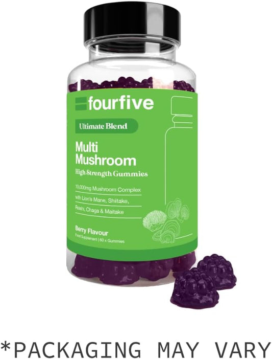 Fourfive Multi Mushroom Supplement (10000Mg) Ultimate Blend With Reishi, Lion'S Mane, Chaga, Maitake & Shiitake, Optimum Daily Dose - 60 Capsules