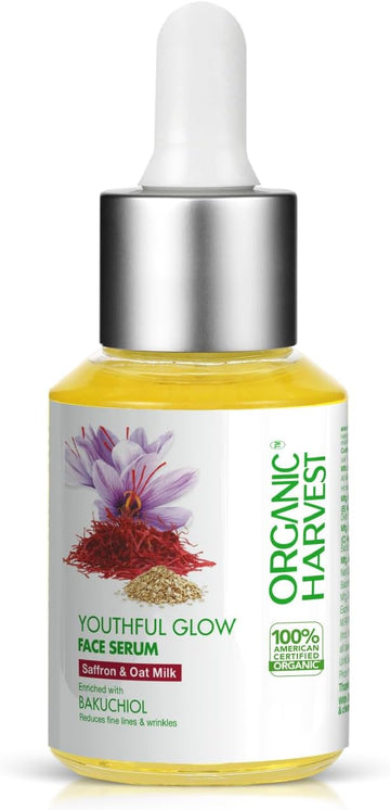 Organic Harvest Vitamin A Face Serum With Broccoli & Aloe Vera Ideal For Dry Skin, Anti-Ageing, Reduces Wrinkles, For Women & Girls, 100% Organic, Paraben & Sulphate Free – 30Ml
