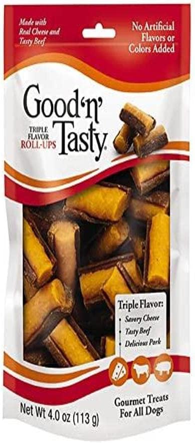 Good'N'Fun Good 'N' Tasty Triple Flavor Roll Ups 4 Oz Cheese, Beef, Pork