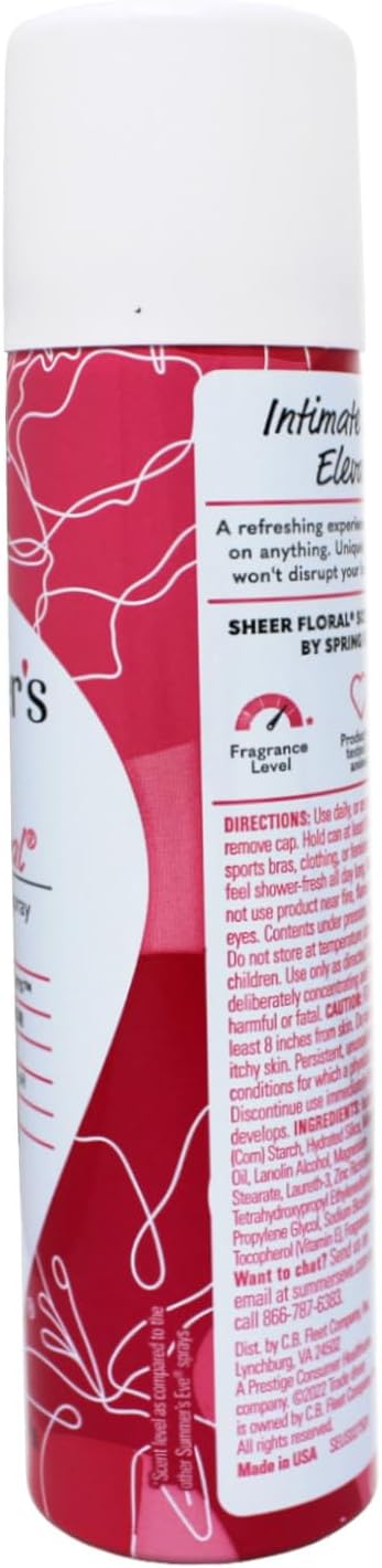 Summers Eve Freshening Spray 2 Ounce Sheer Floral (59Ml)