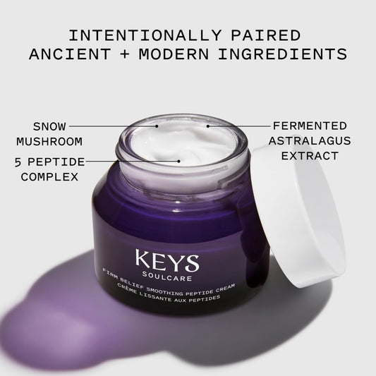 Keys Soulcare Firm Belief Smoothing Peptide Cream, Helps Reduce Fine Lines For Firm, Plump & Ultra Hydrated Skin, Vegan, Cruelty Free, 1.7 Oz (50Ml)