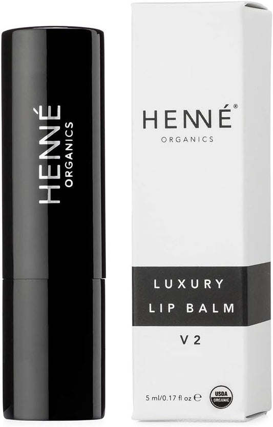 Henné Organics Luxury Lip Balm - Natural And Organic Moisturizer - 0.35 Ounce Jar