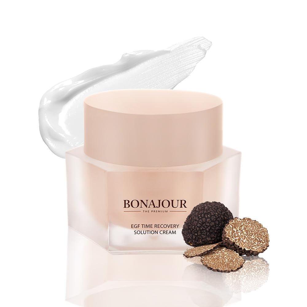Bonajour] Vegan Beauty Egf Time Recovery Premium High Nutrition & Moisturizing Cream - Anti-Aging, Anti-Wrinkle For Dry Skin 1.6 Fl. Oz