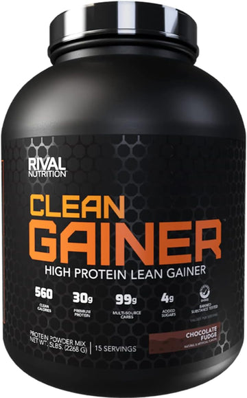 Rivalus Clean Gainer - Chocolate Fudge, 5Lbs