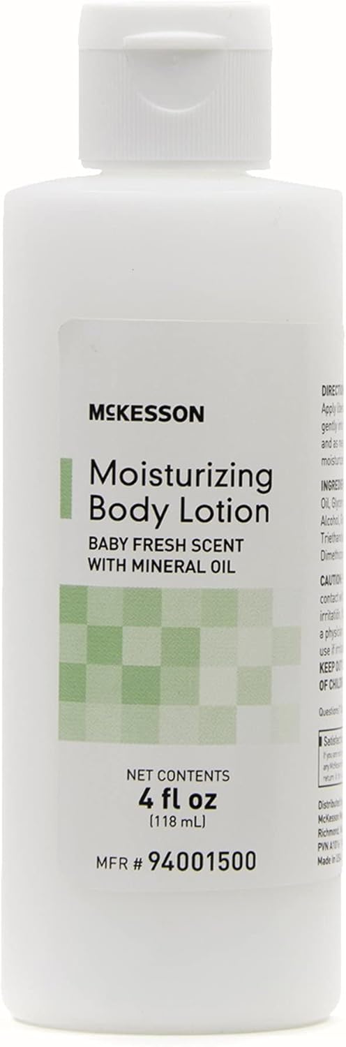 McKesson Moisturizing Body Lotion with Mineral Oil, Baby Fresh Scent, 4 fl oz, 12 Count : Baby