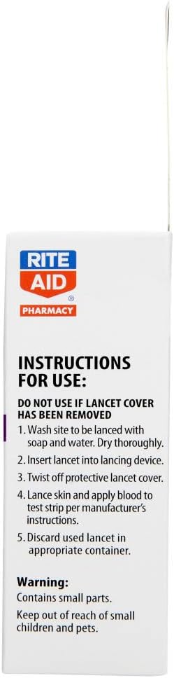 Rite Aid Lancets 30 Gauge, 100ct : Health & Household