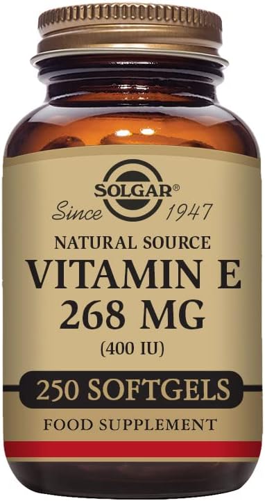 Solgar Vitamin E 268 Mg (400 Iu), 250 Mixed Softgels - Natural Antioxidant, Skin & Immune System Support - Naturally-Sourced Vitamin E - Gluten Free, Dairy Free - 250 Servings