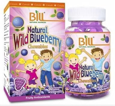 Bill Natural Wild Blueberry 90 Chewable Tablets (Two Bottles)