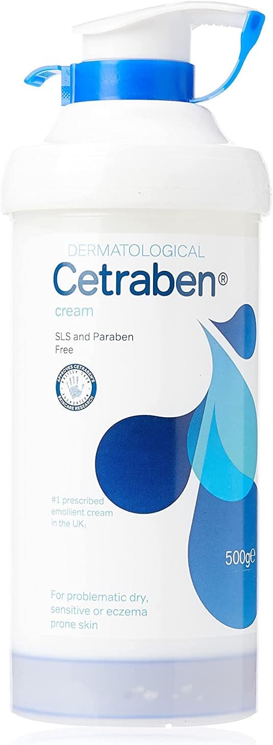 Cetraben Dermatological Emollient Cream, Dry Or Chapped Skin, Sls And Paraben Free, Fragrance Free, 500 G