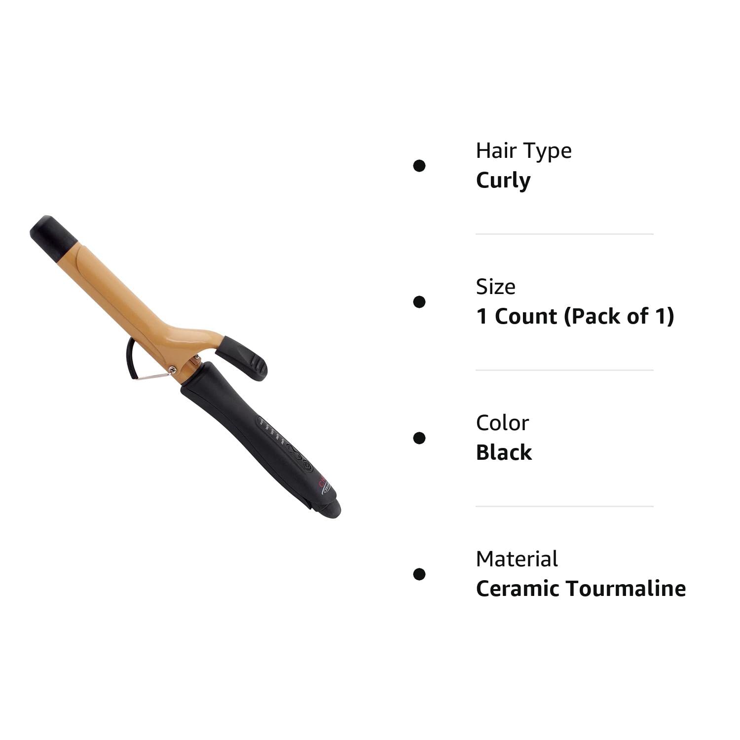 CHI Ceramic Curling Iron, Hair Curler for Smooth & Shiny Curls, Adjustable Temperature & Automatic Shut-Off, 1" Barrel, Black : Beauty & Personal Care