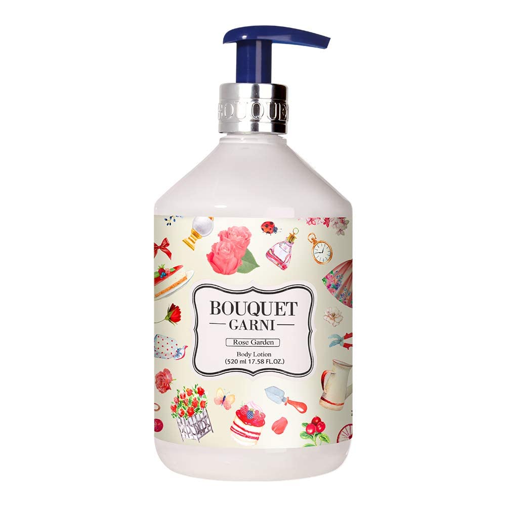 Bouquet Garni Body Lotion Rose Garden - Long Lasting Deep Moisturizing Scented Lotion - Calming Ingredients Lotus Flower Extract - Shea Butter Rich In Vitamin A, C, E - Non Sticky Texture - 17.6 Fl Oz