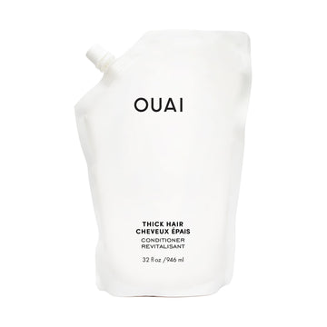 OUAI Thick Hair Conditioner Refill - Moisturizing Conditioner for Dry, Frizzy Hair - Keratin, Marshmallow Root, Shea Butter and Avocado Oil - Paraben, Phthalate and Sulfate Free Hair Care - 32 oz