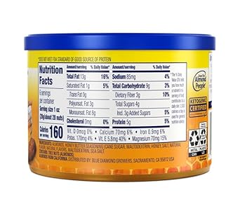 Blue Diamond Almonds, Snack Nut Flavored Honey Butter Perfect For On-The-Go And Snacking, 6 Ounce Can