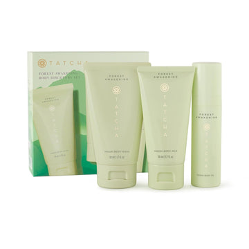 Tatcha Forest Awakening Body Discovery Set | Mini Hinoki Body Oil, Body Milk, And Exfoliating Wash ($71 Value)