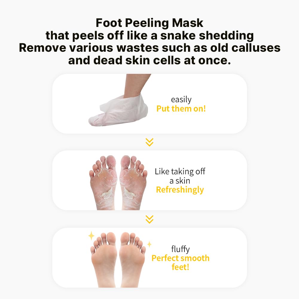 Ariul Smooth And Pure Foot Peeling Mask 1 Set (2 Pair) For Rough Cracked, Dry Feet, Dead Skin Removal, Callus, Foot Softener 2 Pairs (34G / Net Wt 1.19 Oz) X 2