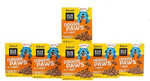 Blue Dog Bakery Natural Dog Treats, Doggie Paws, Peanut Butter, 16.2oz (6 Count) : Pet Supplies