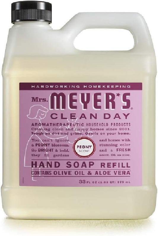 MRS. MEYER'S CLEAN DAY Liquid Hand Soap Refill, Cruelty Free and Biodegradable Hand Wash Made with Essential Oils, Peony Scent, 33 oz : Beauty & Personal Care