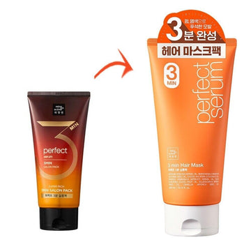 Mise En Scene 3 Min Korean Hair Mask, Perfect Serum Super Rich 3 Min Salon Pack - Hair Treatment For Damage Repair, Strengthening And Hydrating, Korean Hair Care, 10.14 Fl Oz