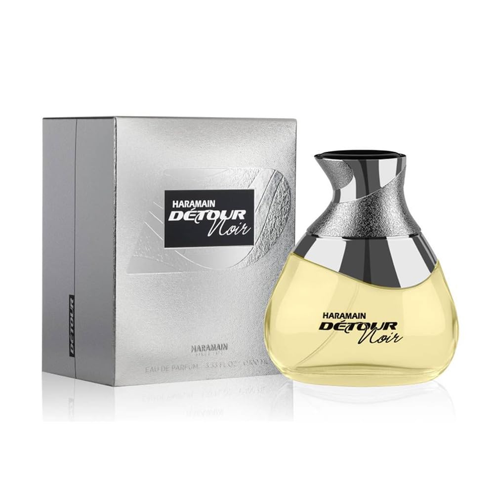 Al Haramain Detour Noir Intense For Unisex - Arabian Perfume For Women And Men - Oriental Woody Fragrance - Arabic Long Lasting Cologne - Eau De Parfum - 3.33 Oz Edp Spray