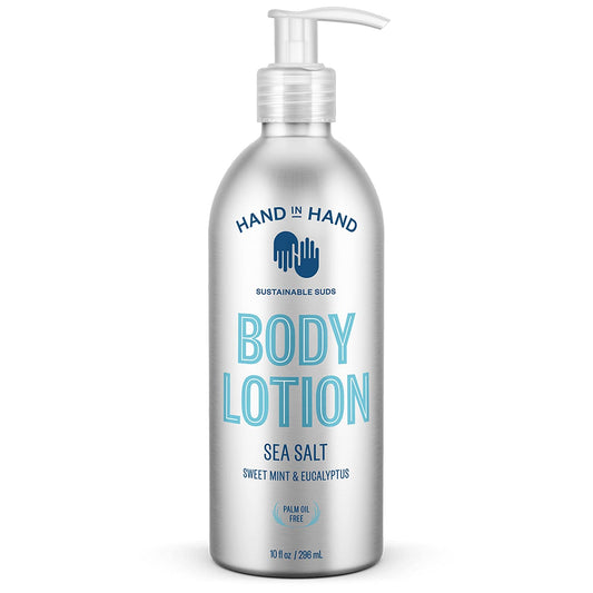 Hand In Hand Moisturizing Body Lotion, Dry Skin Lotion With Shea Butter, 10 Fl Oz, Sweet Mint & Eucalyptus, Sea Salt Scent, 2 Pack