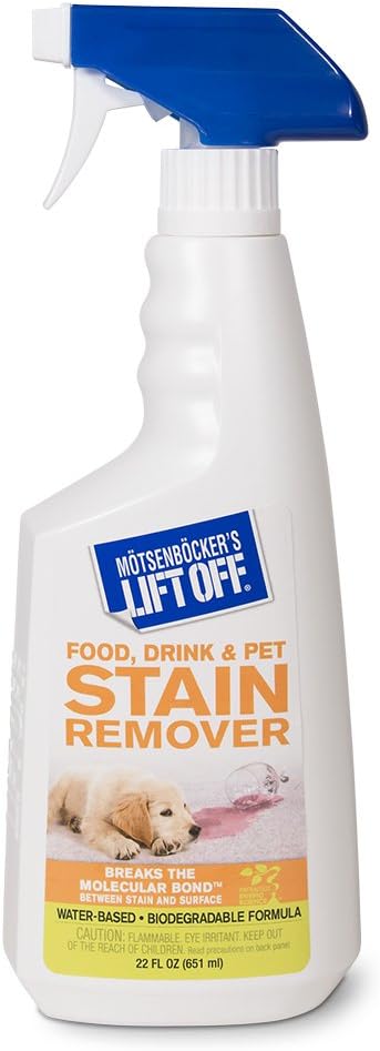 Motsenbocker's Lift Off 40501 22-Ounce Food, Drink and Pet Stain Remover Spray Eliminates Tough Stains like Coffee, Red Wine, Sauce, Dirt and More from Laundry, Carpet, and Upholstery