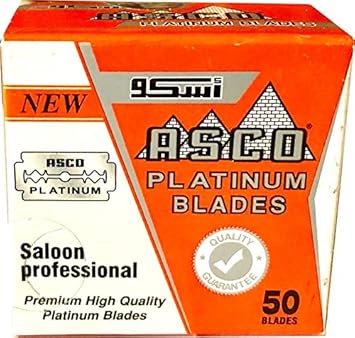 Asco Platinum Double Edge Safety Razor Blades, 50 Blades (5X10)