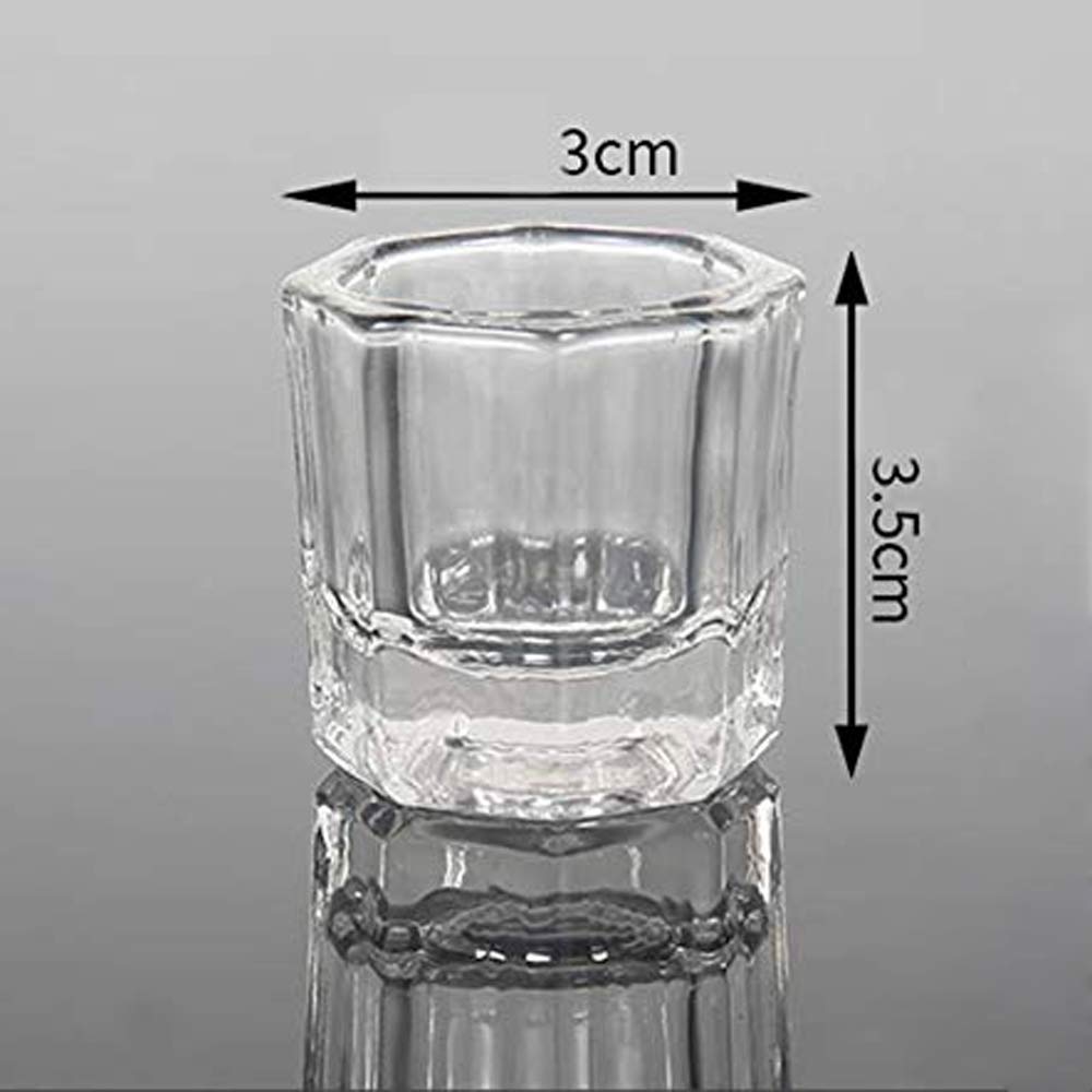 Karlash Nail Art Acrylic Liquid Powder Dappen Dish Glass Crystal Cup Glassware Tools (Pack of 4) : Beauty & Personal Care