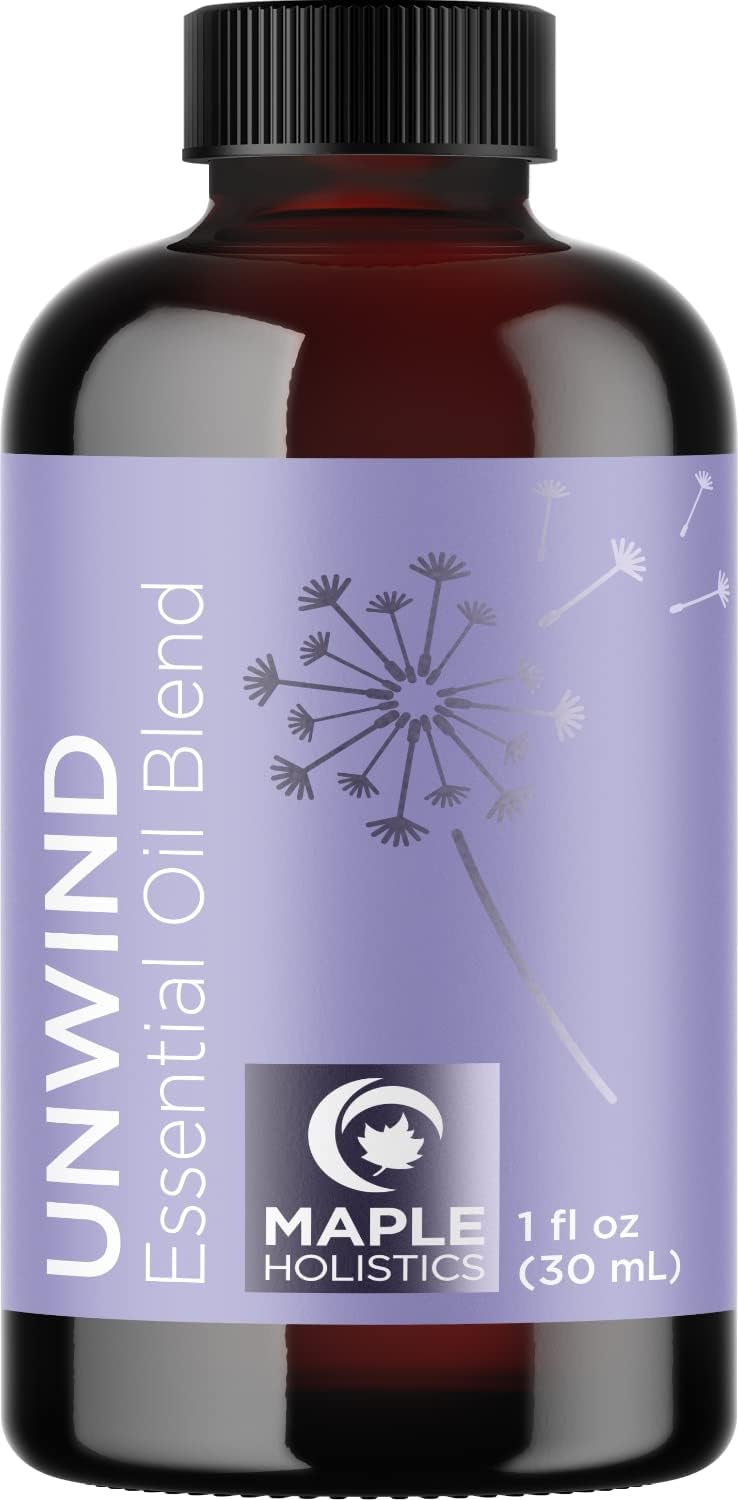 Unwind Aromatherapy Essential Oil Blend - Calming Essential Oils for Diffusers for Home Travel and Baths with Invigorating Pure Bergamot Patchouli and Citrus Essential Oils for Stress Support