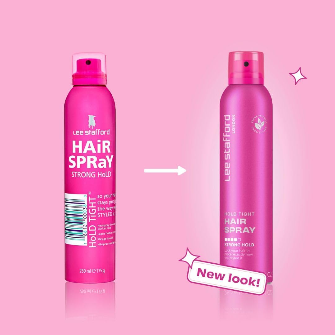 Lee Stafford Hairspray | Hold Tight Hair Spray - Strong Long Lasting Hold Styling Spray, All Day Control, Anti Frizz, Adds Shine & Gloss, Volumizing, for Men & Women, 250 ml : Amazon.co.uk: Beauty