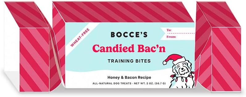 Bocce’S Bakery All-Natural, Seasonal, Candied Bac'N Training Treats For Dogs, Wheat-Free, Limited Ingredient Training Treats, Inspired By Christmas, 2 Oz