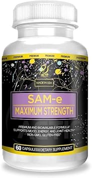 Actif Sam-E Maximum Strength With 400Mg High Absorption Sam-E For Mood And Energy, Non Gmo, 60 Count, Made In Usa