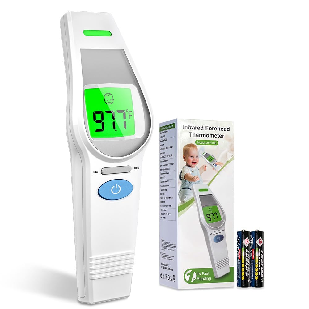 Thermometer for Kids and Adults,HOLFENRY Touchless Forehead Thermometer for Object/Body Temperature,Non Contact Thermometerwith Fever Alarm+Mude+Backlight,Infrared Head Thermometer fsa/hsa Eligible