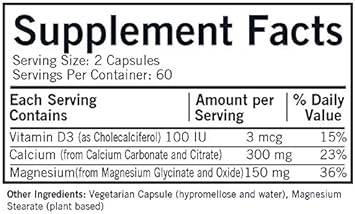 Calcium Magnesium Capsules - Hypo - 120 Count