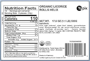 Yupik Rolls, Organic Licorice Helix, 1.1 lb, Pack of 1