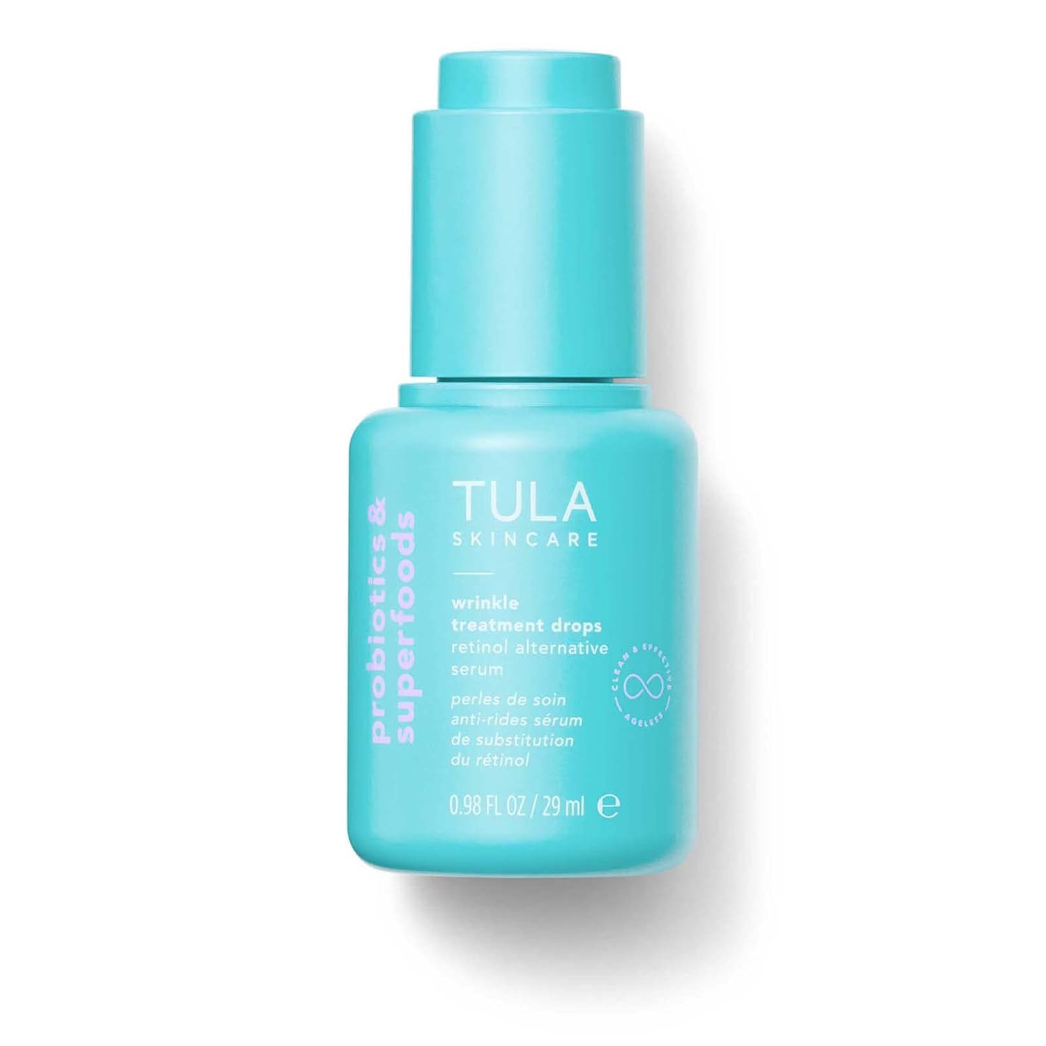 Tula Skin Care Wrinkle Treatment Drops - Retinol Alternative Serum, Anti-Aging, Minimizes Wrinkles, Contains Bakuchiol, Alfalfa Sprouts, And Stevia, 0.98 Oz