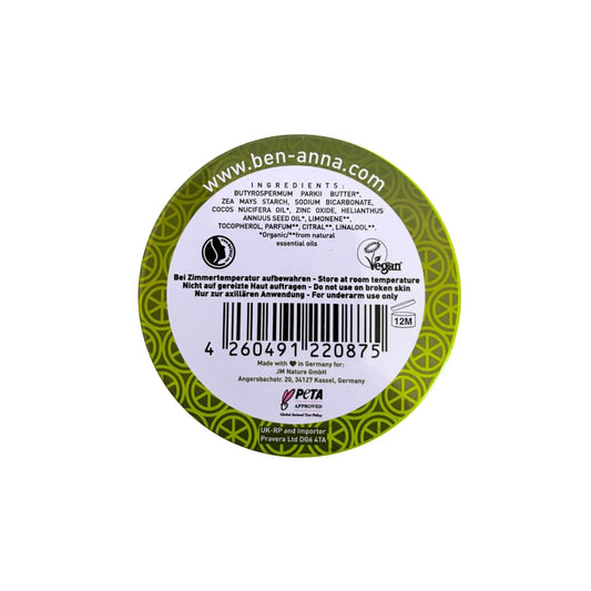 Ben & Anna Natural Persian Lime Cream Deodorant Tin 1.59 Oz