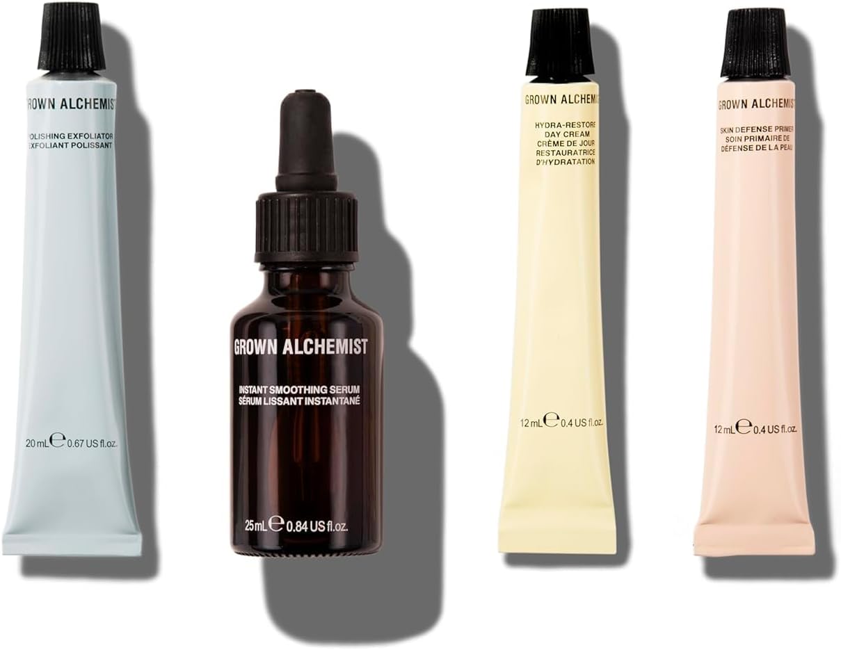 Grown Alchemist Prep & Prime Beauty Set Heroes - Luxury Skincare Gift Set With Exfoliator, Serum, Primer & Day Cream - Birthday Gifts For Women - Natural Bioactive Ingredients For Radiant Skin