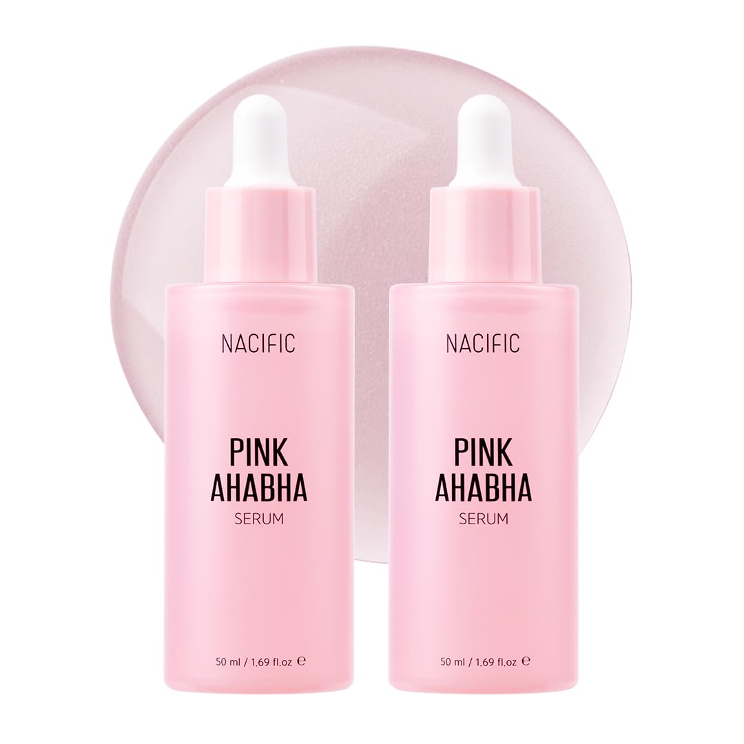 Nacific Pink Aha Bha Serum Double Set, Watermelon Extract, Glow, Moisturizing, Hyaluronic Acid (50Ml 1.69Fl.Oz*2)