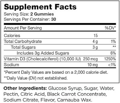 Zahler Chapter Six Vitamin D3 Gummies, Vitamin D Gummies for Adults 10000 IU, Kosher, 60 Gummies : Health & Household