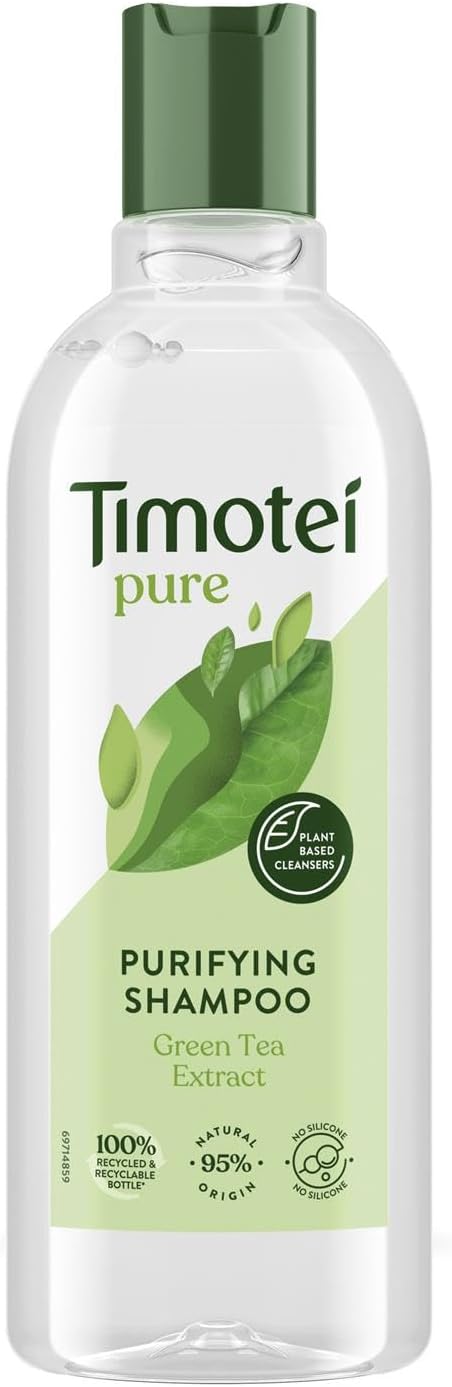 Timotei Shampoo, Conditioner Or Mask Silicon-Free Made From Natural Herbal Ingredients And Plant Based Detanglers Suitable For All Types Of Hair 300Ml, 2 Pack (Purifying Shampoo)