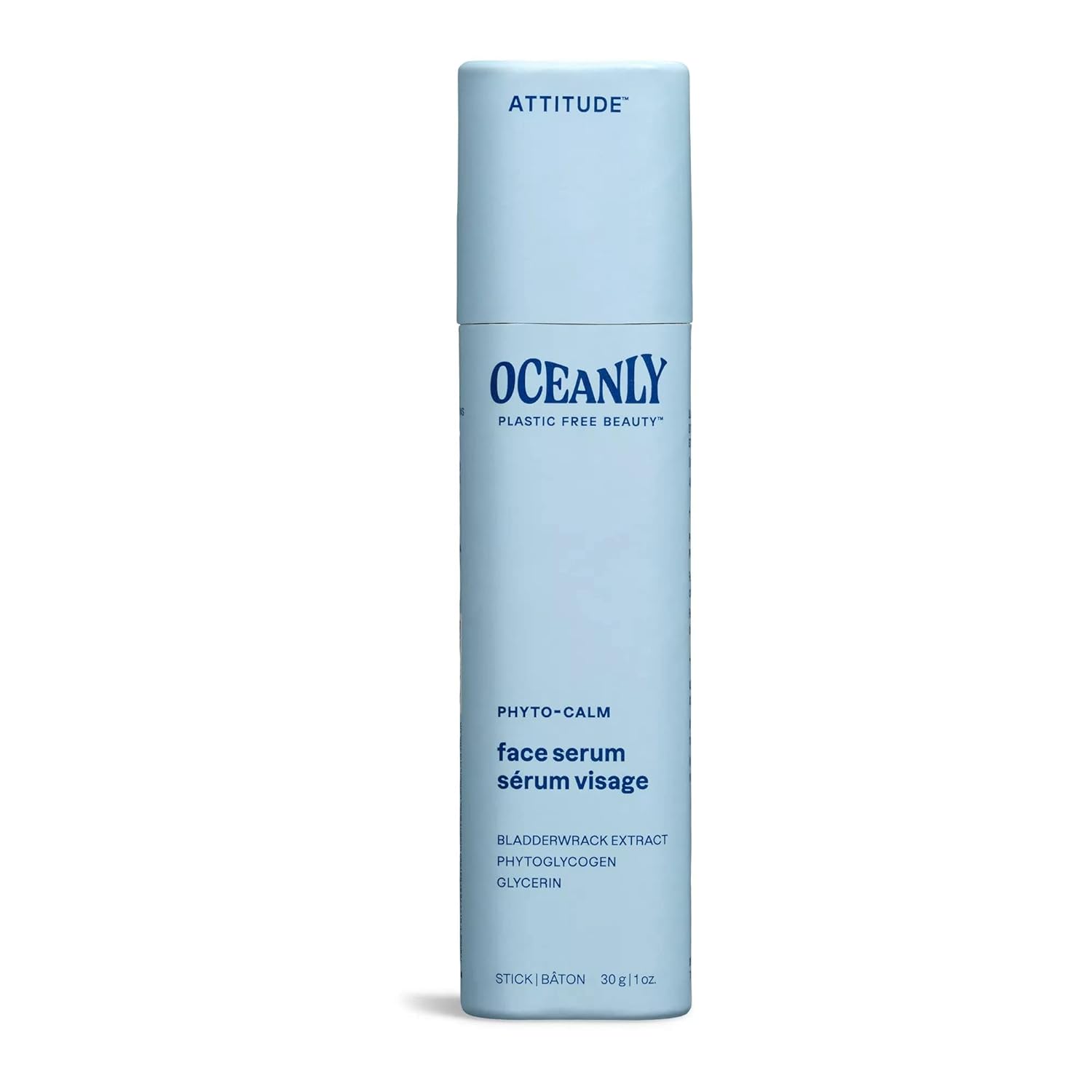 Attitude Oceanly Face Serum Stick, Ewg Verified, Plastic-Free, Plant And Mineral-Based Ingredients, Vegan And Cruelty-Free Beauty Products, Phyto Calm, Unscented, 1 Ounce