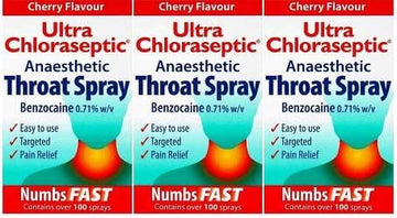 Ultra Chloraseptic Throat Spray Cherry 15ml x 3 Packs : Amazon.co.uk: Health & Personal Care
