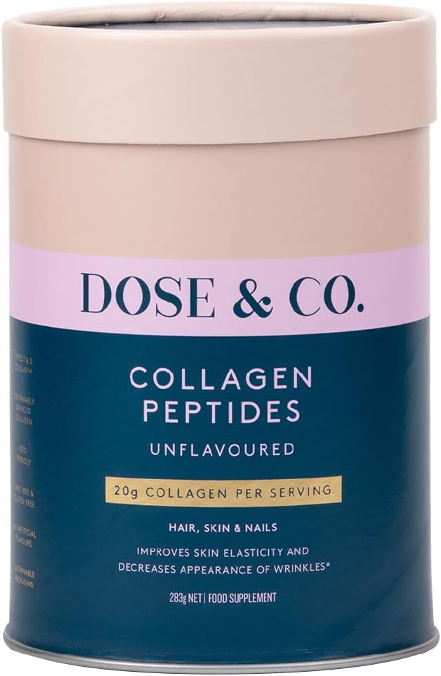 Dose & Co. Pure Collagen Peptides For Hair, Skin & Nails, Unflavored - 10Oz Powder Supplement