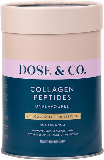 DOSE & CO. Pure Collagen Peptides for Hair, Skin & Nails, Unflavored - 10oz Powder Supplement