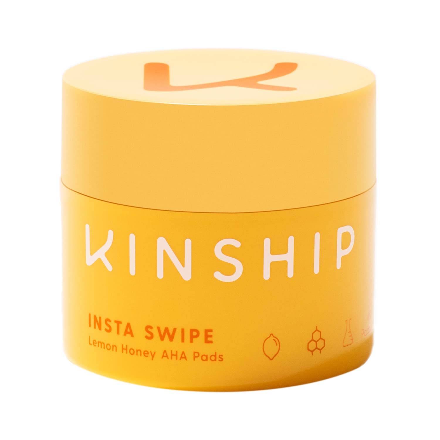 Kinship Insta Swipe Aha Exfoliating Pads - Lemon Honey Glycolic Acid Face Exfoliant - Brighten, Smooth + Clear Clogged Pores - Resurfacing Treatment Facial Wipes - Tone Blemish Prone Skin (45 Count)