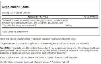 Swanson Controlled Release Curqfen Curcumin/Fenugreek Complex 60 Veg Capsules