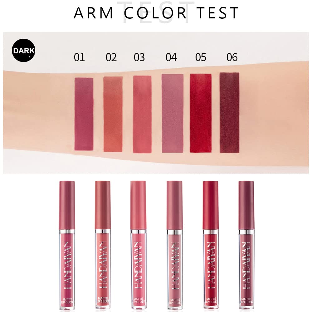 Lipstick Matte Lipstick Liquid Makeup Set, 6Pcs Long-Lasting Wear Non-Stick Cup Not Fade Waterproof Velvet Lip Gloss Kit, Lip Makeup Gift Sets For Girls And Women Nude Colors : Beauty & Personal Care